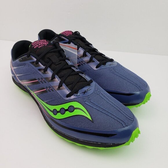 Saucony Kilkenny XC7 Spike Womens Size 10.5 Gray Green Pink Running Track Cleats - Picture 1 of 13